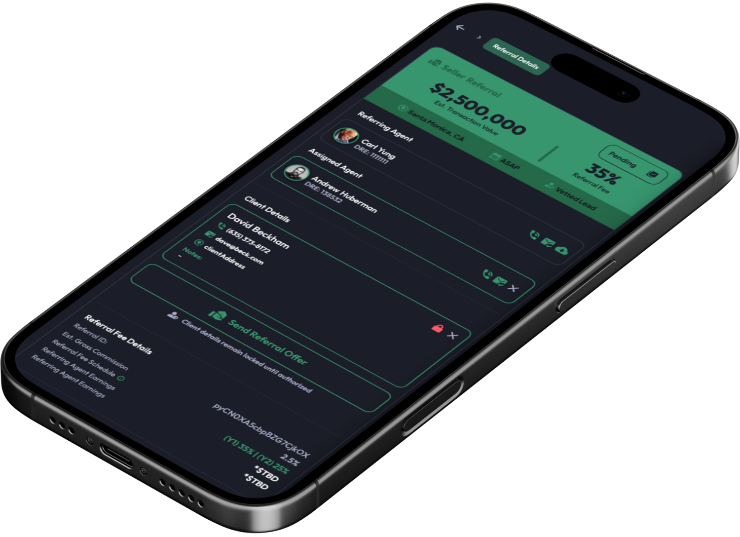 ClientHandoff referral details on a mobile phone